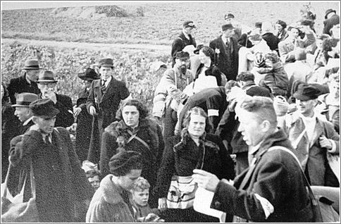 Arrival of Jews at the Westerbork transit camp. The Netherlands, 1942